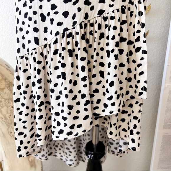 AQUA Spotted Ruffled Wrap Midi Skirt - Picture 6 of 15